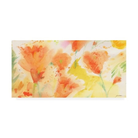 Sheila Golden 'Windblown Poppies #1' Canvas Art,24x47
